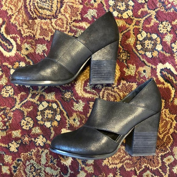 *ANTELOPE* Genuine Leather 903 Hi Banded Block Heel Black Shoes - Size 6.5 - Picture 7 of 16